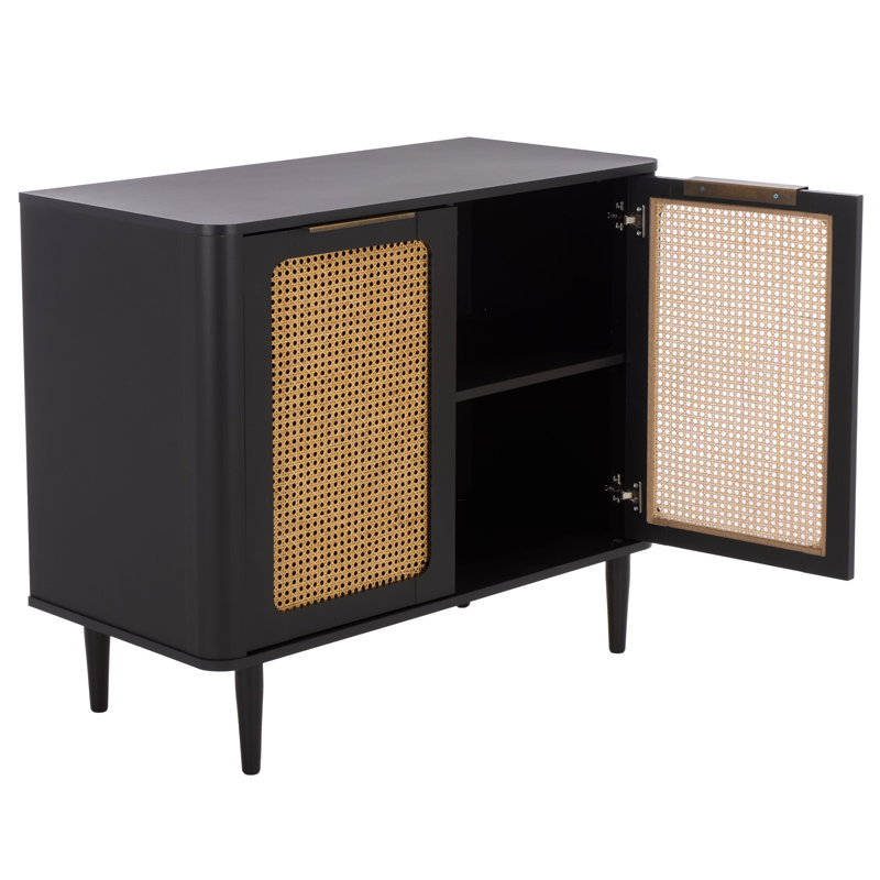 Meuble télé compact 2 portes Brey, Noir