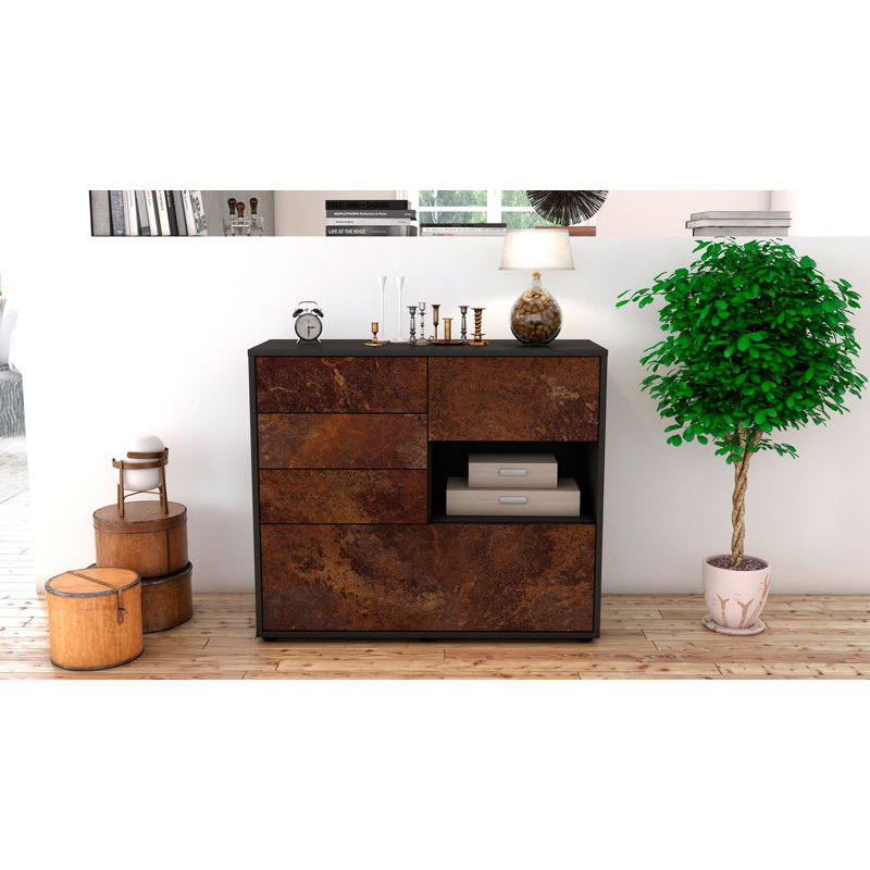 Pulaski 92cm Sideboard, Anthracite/Rust
