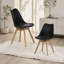 Ensemble de 4 chaises de salle à manger médiévales-modernes - Chaises rembourrées en cuir d'unité centrale avec pieds en bois pour la cuisine et la salle à manger-2034708170