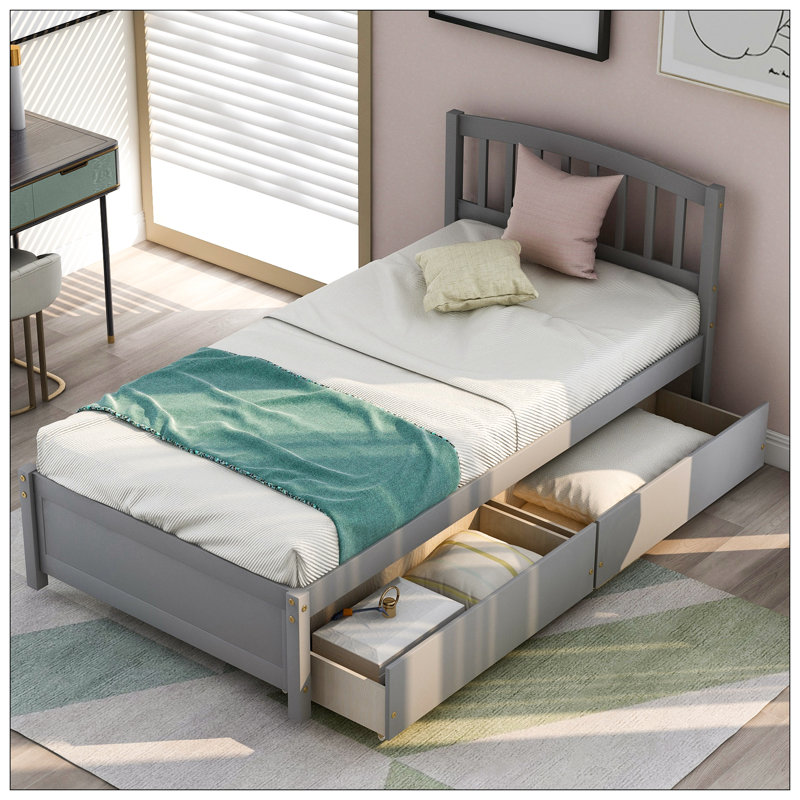 Lit pour chambre à coucher, gris