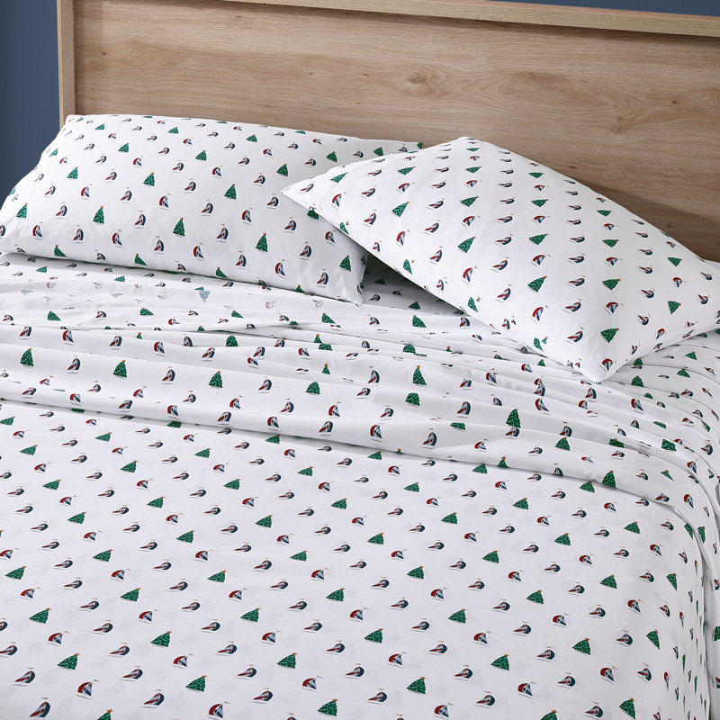Ensemble de draps en flanelle Nautica, Ensemble de draps pour lit simple avec 1 taie d'or, Voiles des Fêtes