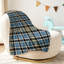Jeté en molleton beige flanelle ultra doux, imprimé tartan sur fond uni-131502393