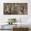 «Neutral Toned Christmas Trio with Santa, Books and Deer Art», reproduction d'art sur toile encadrée 3 pièces-120667432-120796809