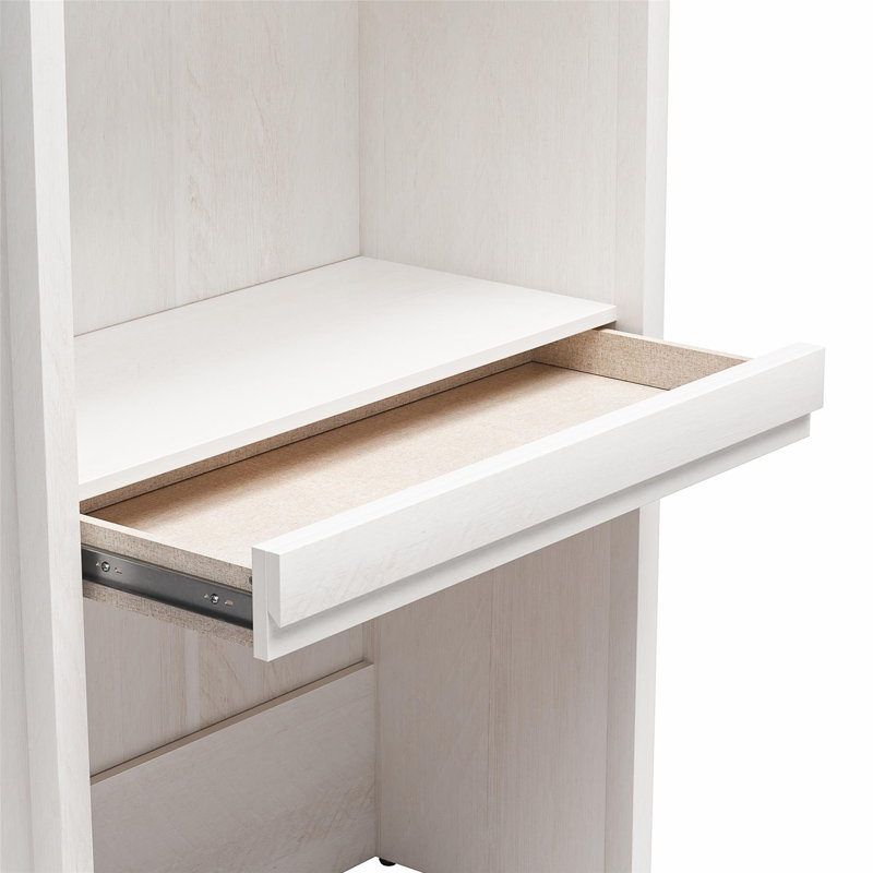 Paramount Vanity/Desk Storage Cabinet with Drawer, Ivory Oak