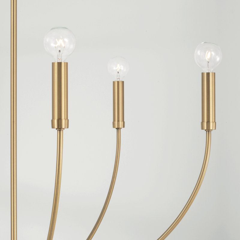 Ansley 6-Light Aged Brass Mid-Century Modern Chandelier