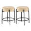Ensemble de 2 chaises de cuisine de style Mid-Century moderne de 23,6 po avec rembourrage beige et base en métal robuste-260547712-260547713