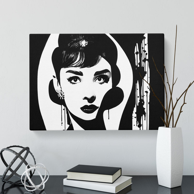 Audrey Hepburn Monochrome Vol.3 - Wrapped Canvas Print, 40cm H x 60cm W