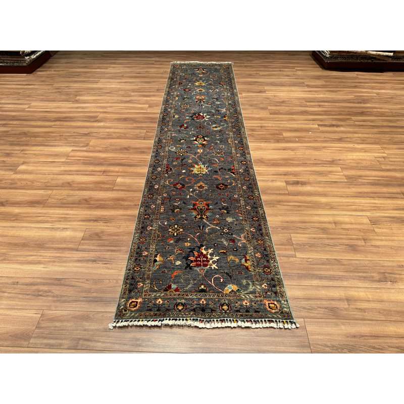 Tapis en laine et coton gris noué à la main Original Original