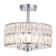 3-Light Crystal Ceiling Light Fixture Semi Flush Mount Chandelier with Drum Shade