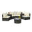 Outdoor Patio Furniture 7-Piece Half-Moon Sectional Round Patio Furniture Set Sofa With Tempered Glass Round Coffee Table-1667389945