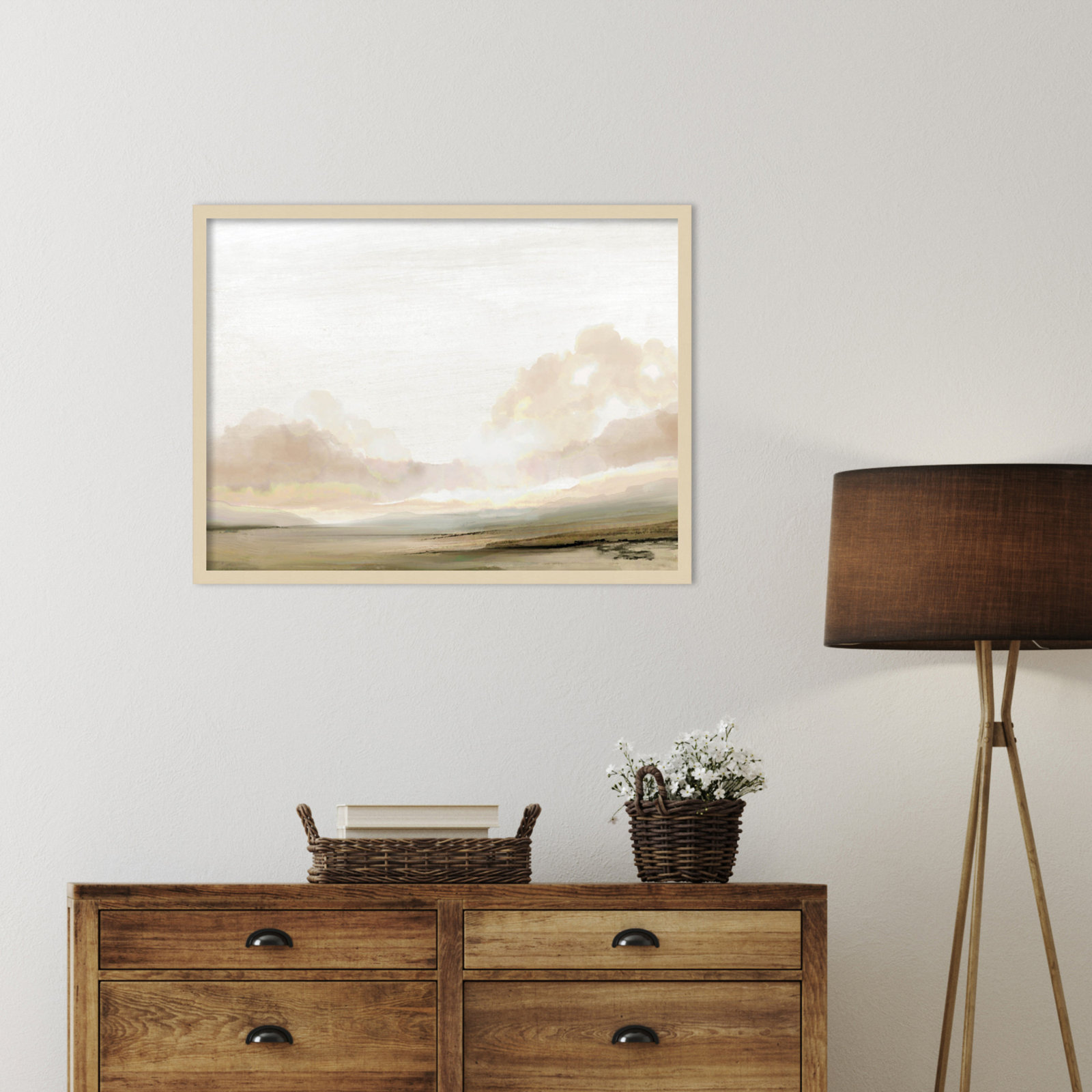 Southern Landscape Print by Dan Hobday, Brown, 25" H x 33" W x 1" D