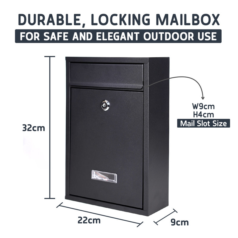 Outdoor Locking Wall Mounted Mail Box