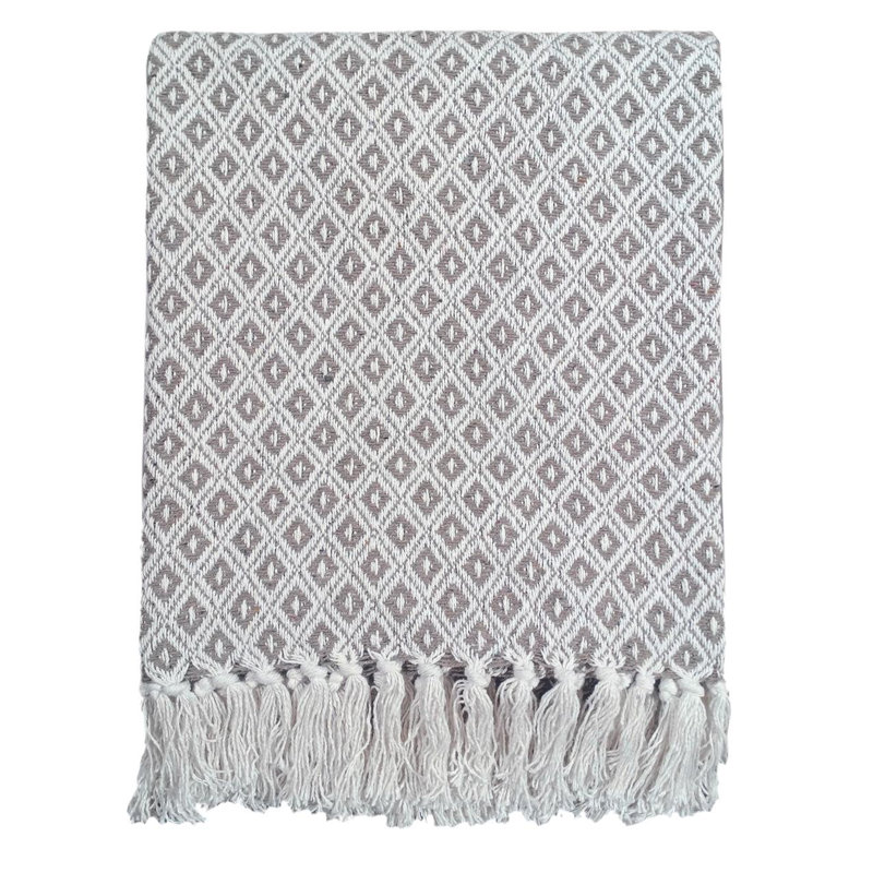 Cimino Machine Woven Throw Blanket, W228 x L254cm, Natural