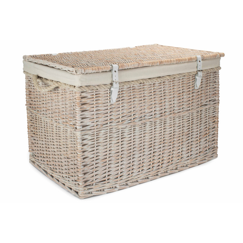 29" Wicker Storage Hamper with Lining