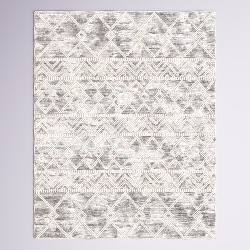 Latrissa Moroccan Wool Area Rug - Charcoal/Cream