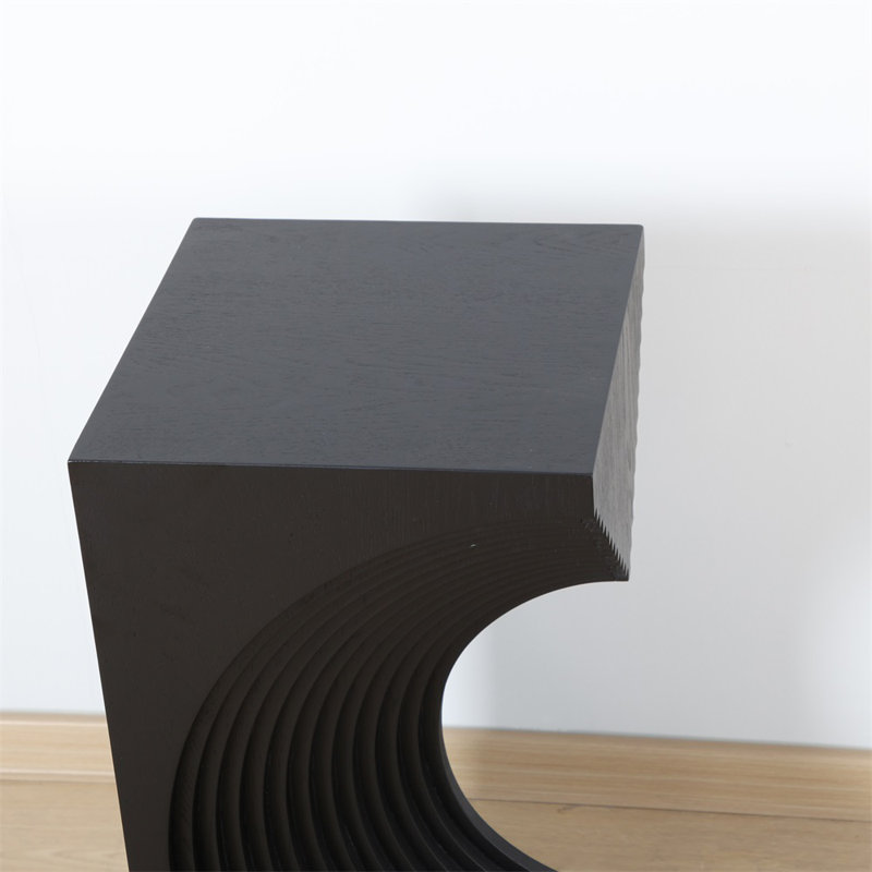 Jacquese Black Side Table – Sculptural Architectural Accent Table 