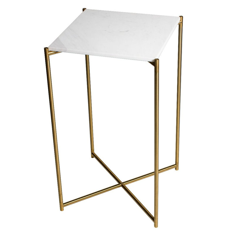 Bedell Plant Stand Tier, Brass, White