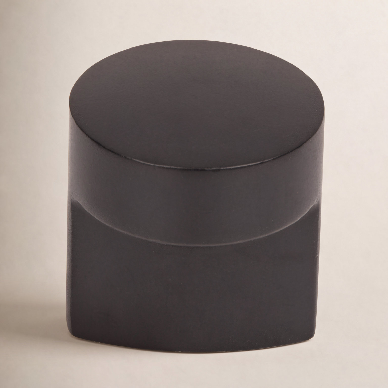 Hartridge Cylindrical Cabinet Knob, Flat Black