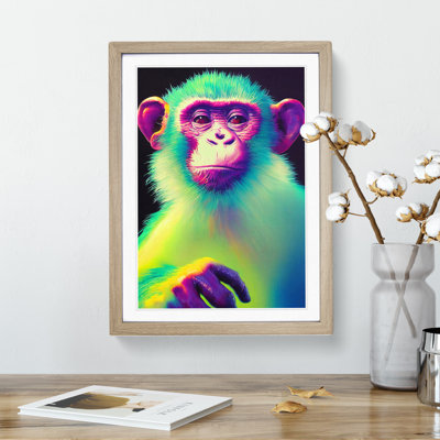XV1022-2998X Neon Monkey No.1 - Single Picture Frame Print