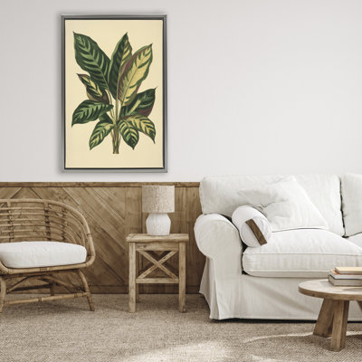 Cadre flottant avec feuilles tropicales et feuilles vertes, design par Petal Prints Design
