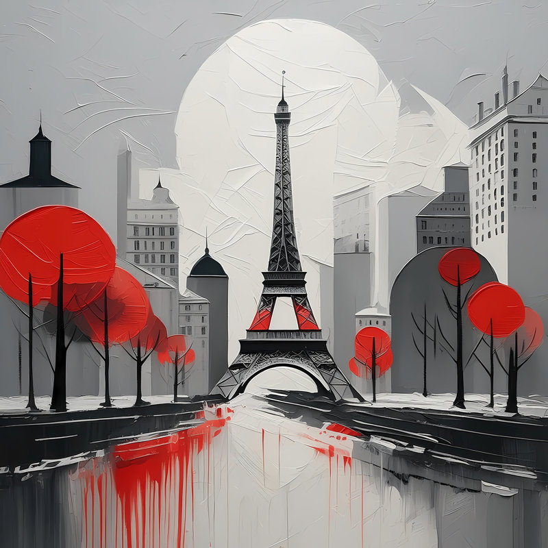 Parisian Moments, 42" H x 42" W