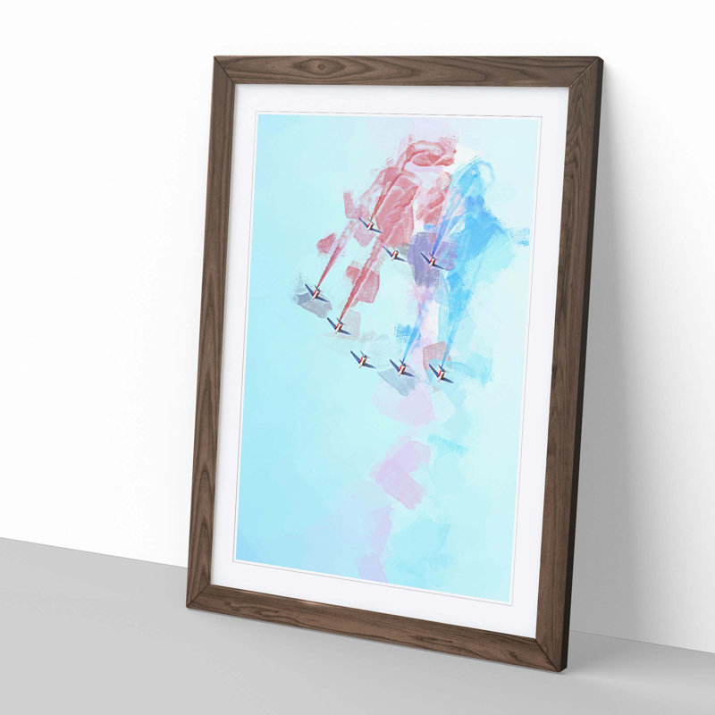 Planes in Formation - Framed Print, 50cm H x 35cm W x 2cm D, Walnut