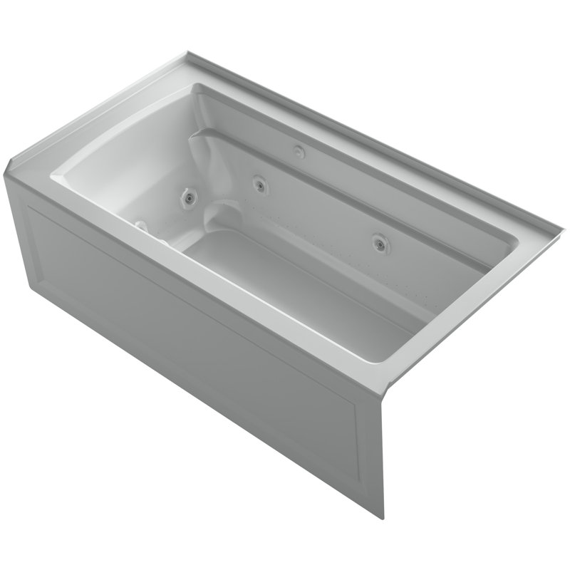 Archer 60" x 32" Alcove/Tile in Combination Bathtub, Ice Gray, Right