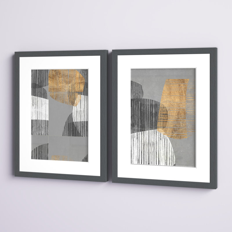Baskerville Adjacent Shapes I - ensemble de 2 reproductions d'art sur papier encadré