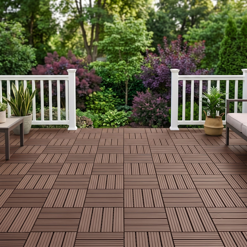 Carreaux de terrasse à emboîtement extérieur, revêtement de sol extérieur, Brun antique