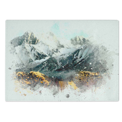 Tempered Glass Road to the Mountains in California Chopping Board
