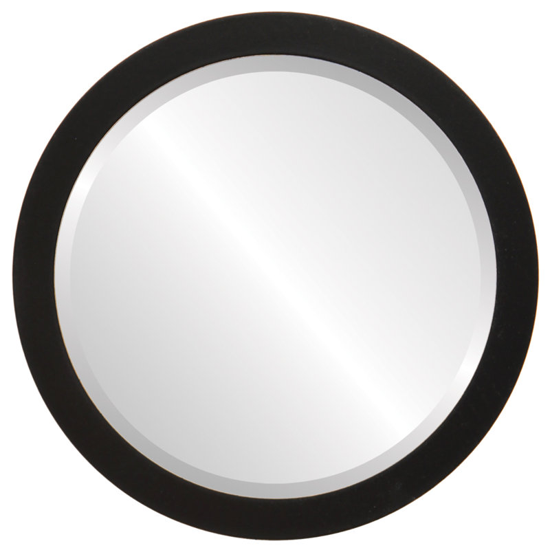 Azalaya Round Mirror, 20" H x 20" W, Matte Black