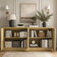 Buffet de 159 cm avec rangement, meuble de rangement à 4 portes et étagères, dosseret en bois pour salon et cuisine-1150463783