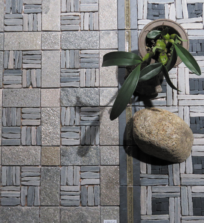 Landscape Wonder 2 in. x 4 in. Grid Stone Tile, Gray