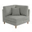 Fauteuil rembourré en velours côtelé gris clair avec dossier rembourré, module de fauteuil simple avec accoudoirs pour canapé modulaire-1910717007