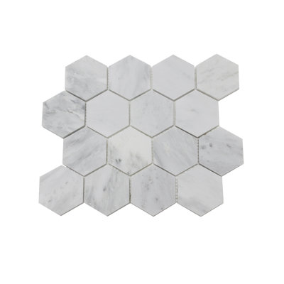 Carreaux de marbre blanc de Carrare Fixturedisplays® 13,58 X 11,41 "15975