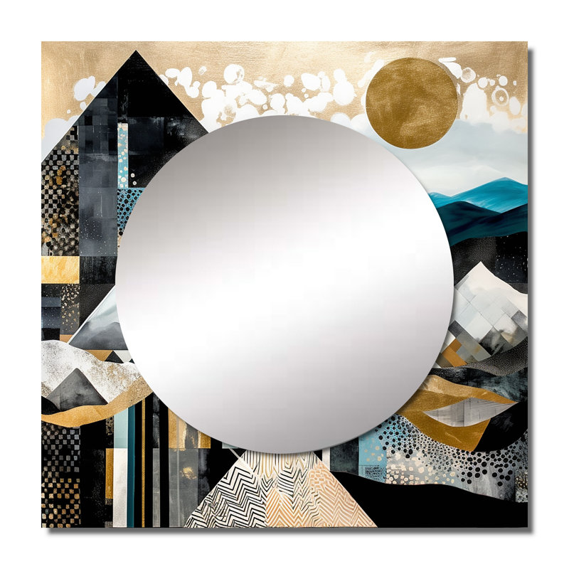 Gifferd - City Geometric Square Mirror Wall Decor For Bedroom, 36" x 36"