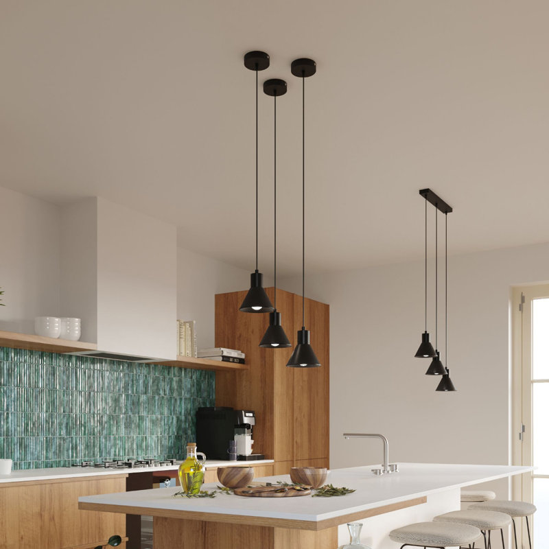 1 - Light Stainless Steel Pendant, Black