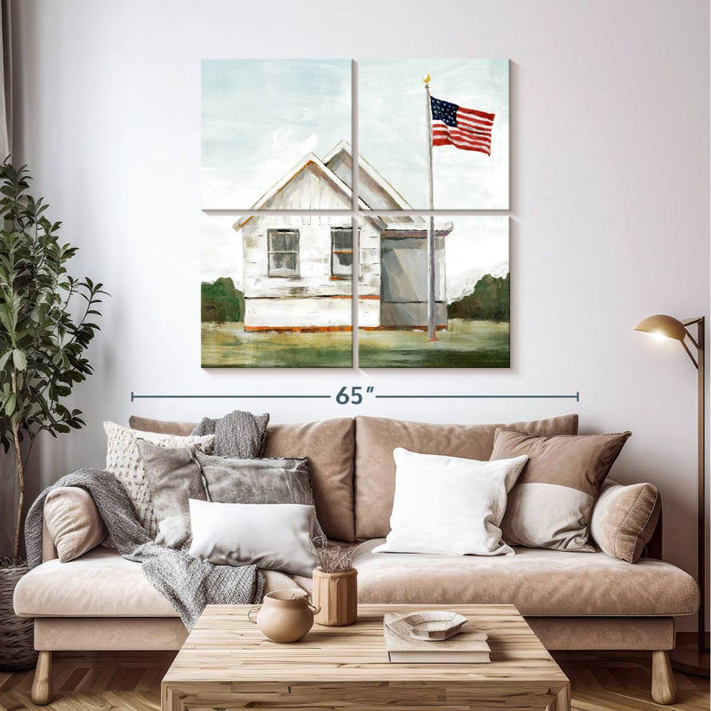 Lilie Hoisted American Flag, 45" H x 45" W