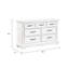 Commode large Yal, 7 tiroirs avec poignées en nickel noir, finition blanche