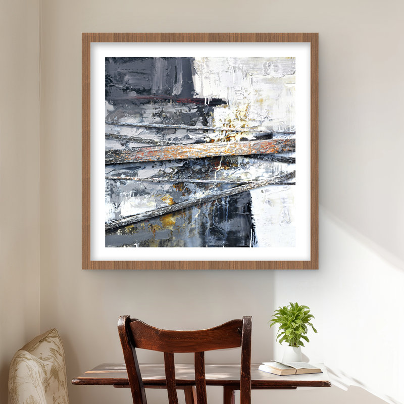 Texturized Paint Splashing Stripes - Abstract Office Print