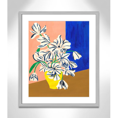«Stripey Flowers Print» par Violets Print House