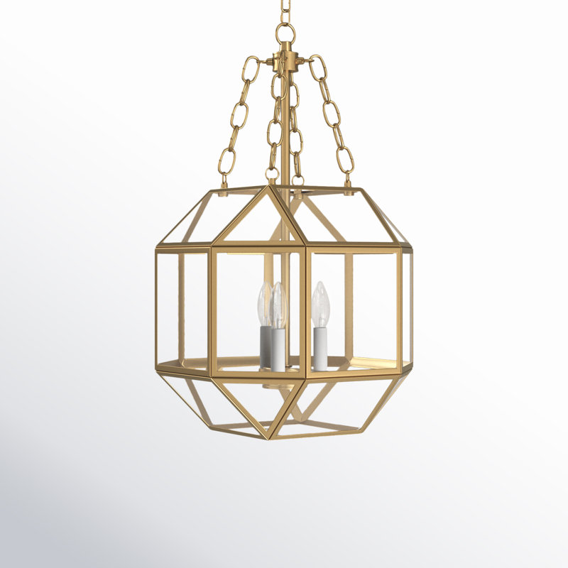 Morrison 3 - Light Pendant, 27.25" H x 18.5" W x 18.5" D, Satin Brass, Clear