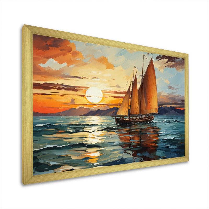Impression sur toile Iolanta, H 16 po x l 32 po x P 1 po, Cadre doré simple