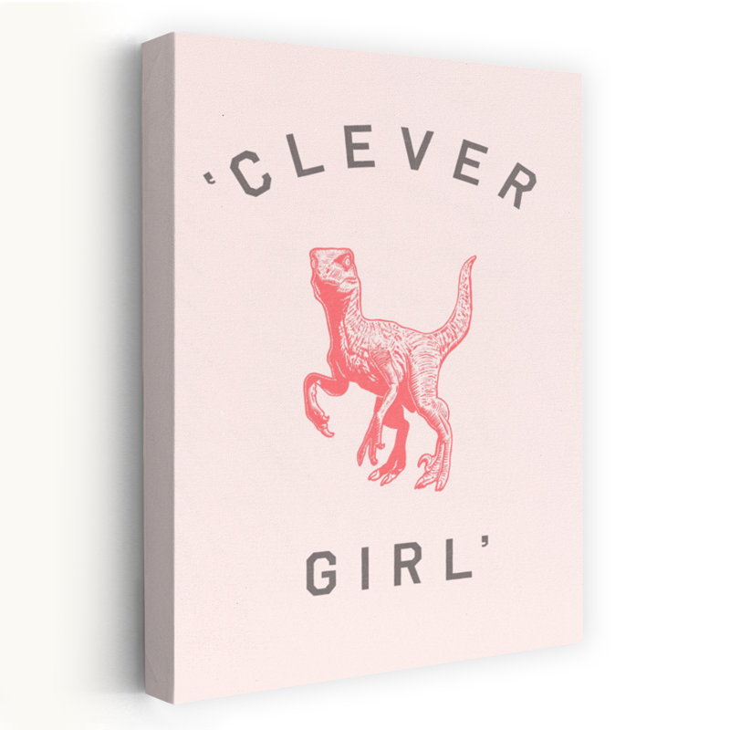 Clever Girl Contemporary Wall Art Print 1 Piece Wrapped Canvas Wall Art, 60.96cm H x 40.64cm W