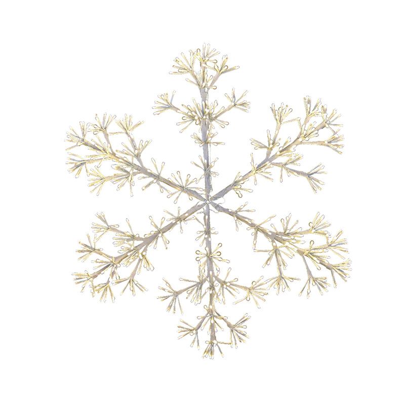 36" Warm White Sparkler Snowflake 660 LED Lighted Window Décor