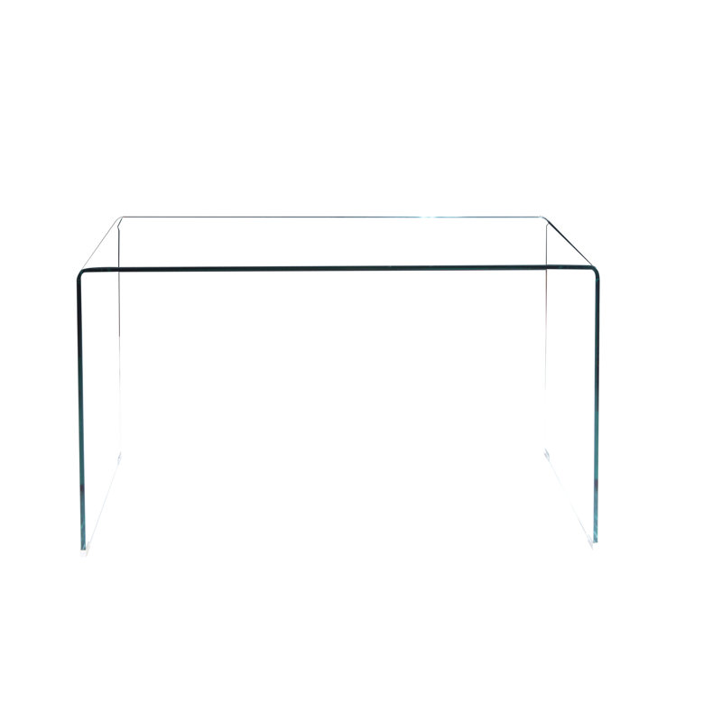 Console de salon transparente avec coins arrondis - élégante et pratique Facile à nettoyer, à entretenir pour une table transparente Surface d'apparence polyvalente et simple