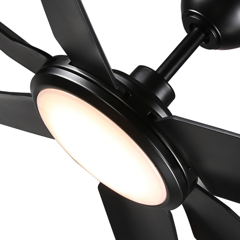 65" Olszewski 6 - Blade Large Indoor LED Standard Ceiling Fan with Remote Control and Light Kit Included