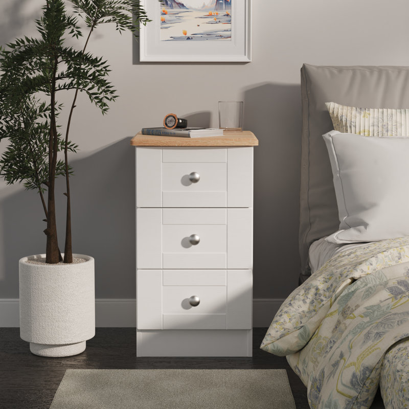 Ondrasek 40cm W Manufactured Wood Bedside Table, White