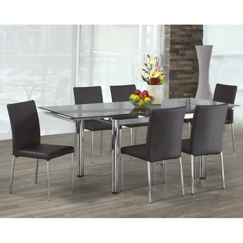 Chaise parsons rembourrée Denisse en chrome
