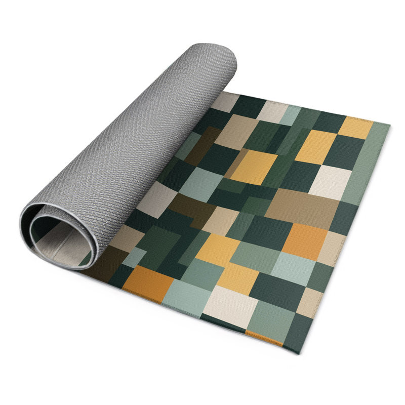 Patterned Patches Indoor And Outdoor Area Rug, Rectangle 3' x 5'
